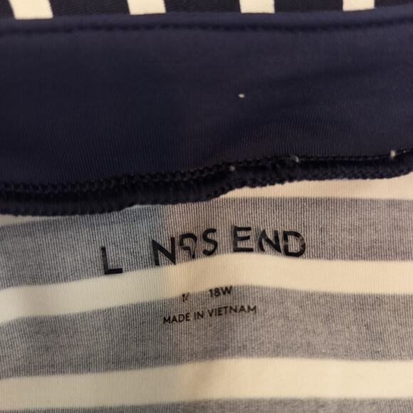 Land's End Swim Cover Up Dress Navy Stripe Stretch Swim Beach - Picture 7 of 8